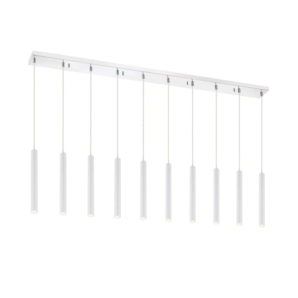 Z-Lite Forest 10 Light Island/Billiard, Chrome & Matte White 917MP12-WH-LED-10LCH - main